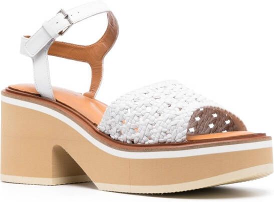 Clergerie woven-design platform sandals White
