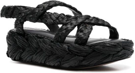 Clergerie woven platform sandals Black