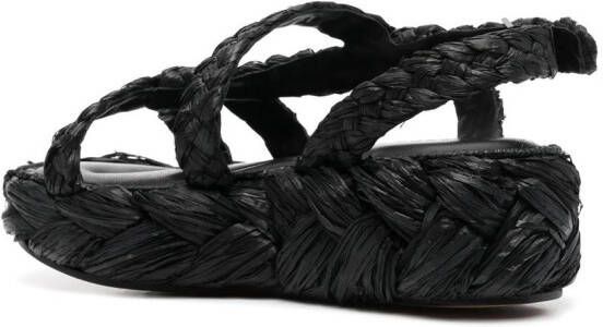 Clergerie woven platform sandals Black