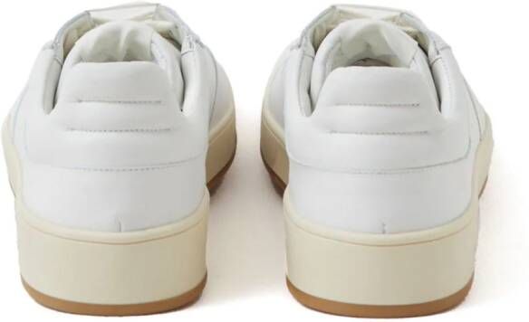 Closed panelled leather low-top sneakers White