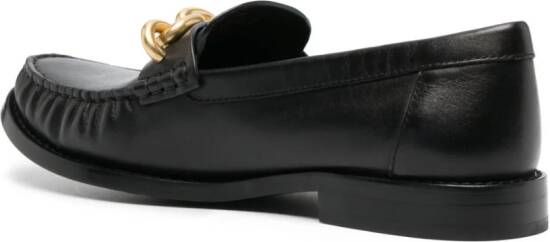Coach chain-link detailing leather loafers Black