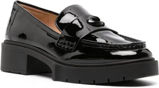 Coach Leah patent-leather loafers Black