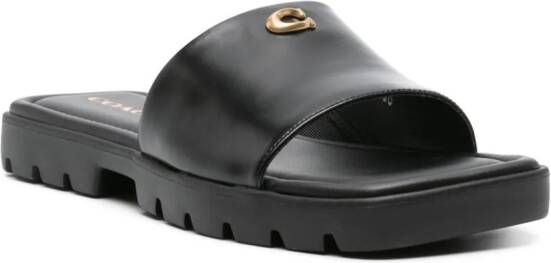 Coach Florence leather sandals Black