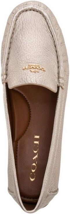 Coach foil-embossed leather loafers Metallic