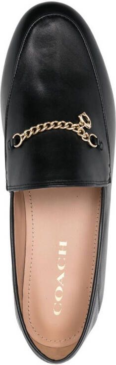 Coach Hannah chain-strap leather loafers Black
