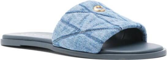 Coach Holly diamond-quilted sandals Blue