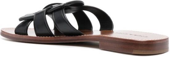 Coach Issaa leather flat sandals Black