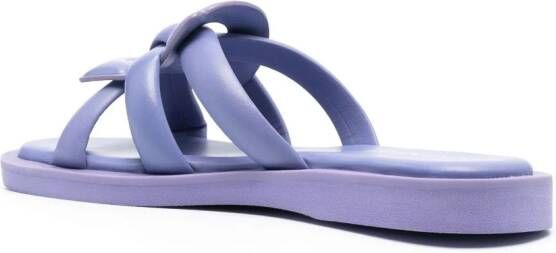 Coach Issaa leather flat sandals Purple