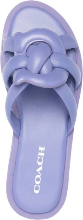 Coach Issaa leather flat sandals Purple