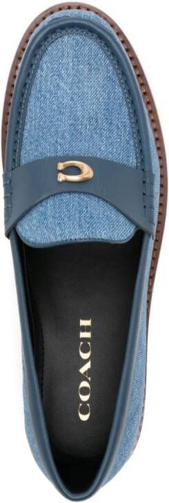 Coach Jolene leather-trim loafers Blue