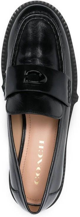 Coach Leah chunky sole leather loafers Black
