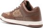 Coach logo-debossed panelled leather sneakers Brown - Thumbnail 3