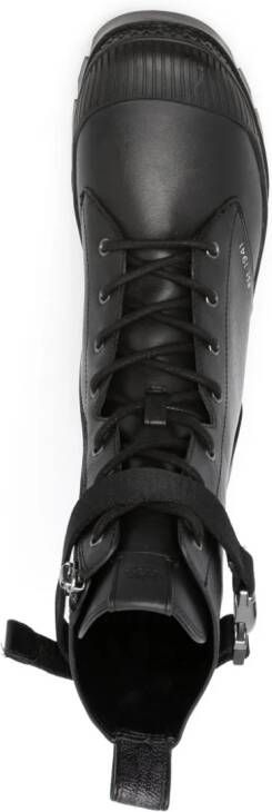Coach logo-plaque leather ankle boots Black