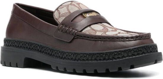 Coach monogram jacquard loafers Brown