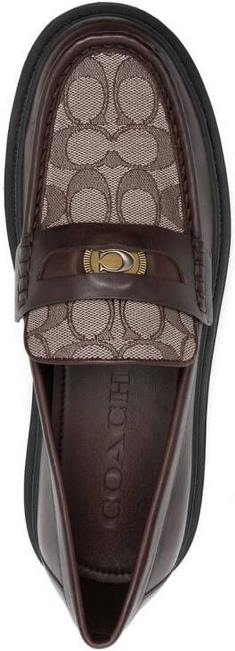 Coach monogram jacquard loafers Brown