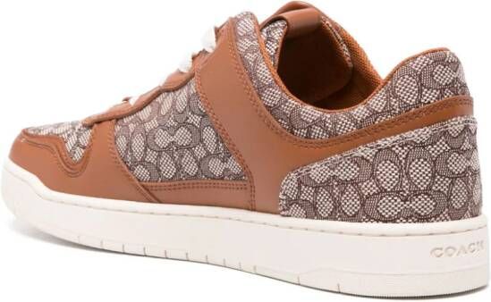 Coach monogram-pattern lace-up sneakers Brown