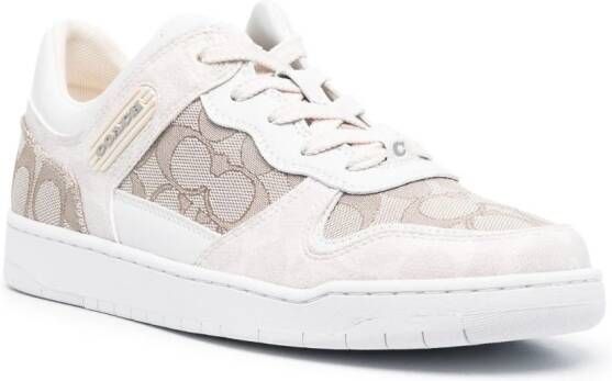 Coach monogram-print lace-up sneakers Neutrals