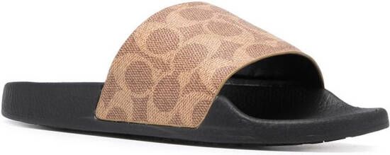 Coach monogram-print pool slides Black