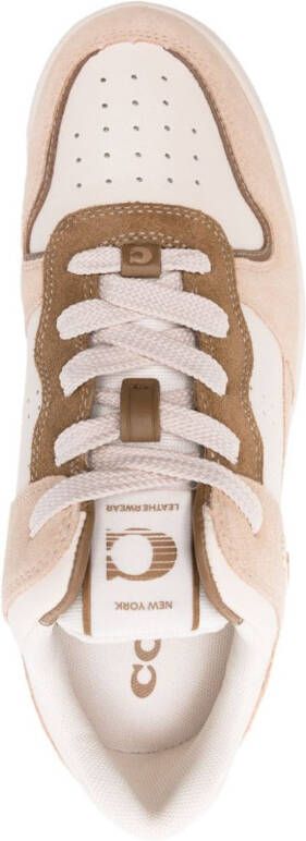 Coach panelled suede leather sneakers Neutrals