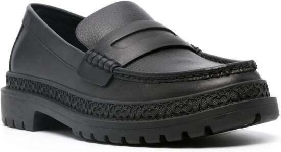 Coach penny-slot leather loafers Black
