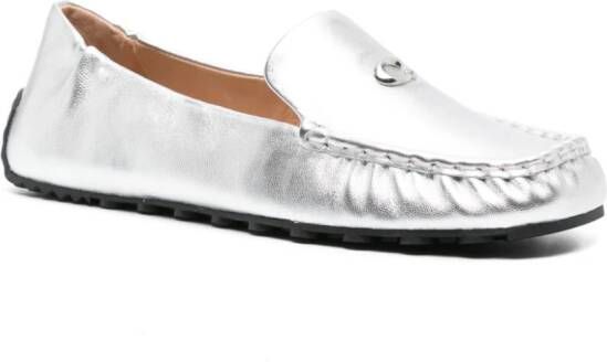 Coach Ronnie metallic leather loafers Silver