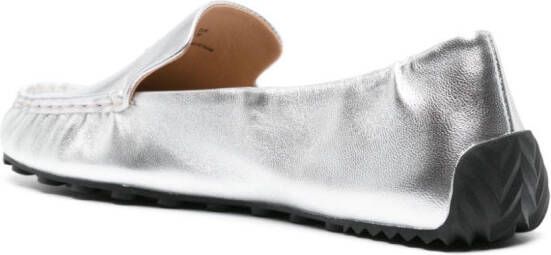 Coach Ronnie metallic leather loafers Silver