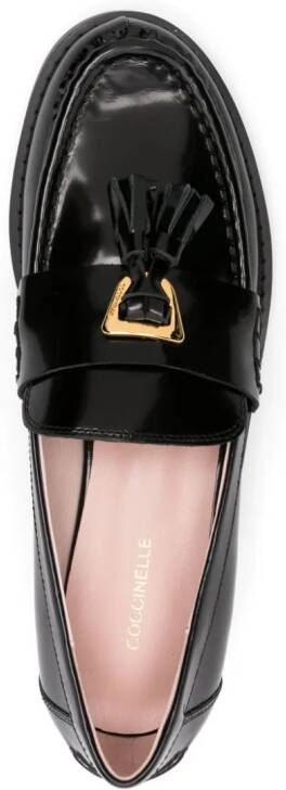 Coccinelle 35mm tassel-detail leather loafers Black