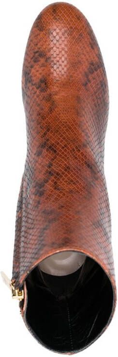 Coliac snakeskin-print ankle boots Brown