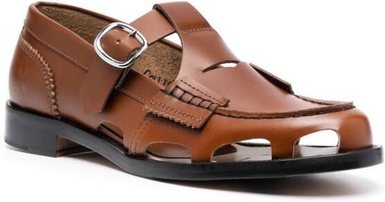 college cut-out calf-leather loafers Brown