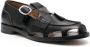 College cut-out detail leather loafers Black - Thumbnail 2