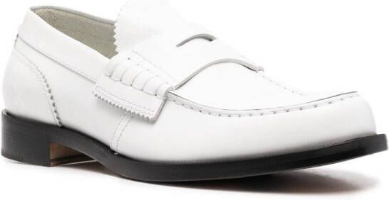 college debossed-logo loafers White