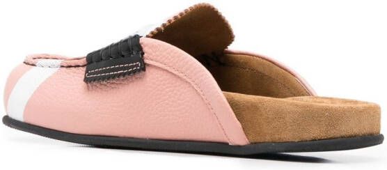 college slip-on leather mules Pink