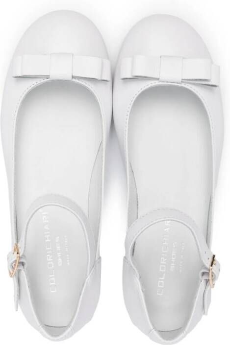 Colorichiari bow-detail leather ballerina shoes White