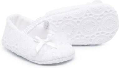 Colorichiari broderie-anglaise ballerina shoes White