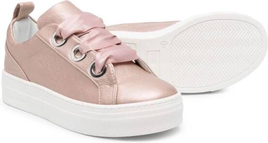 Colorichiari lace-up leather sneakers Pink