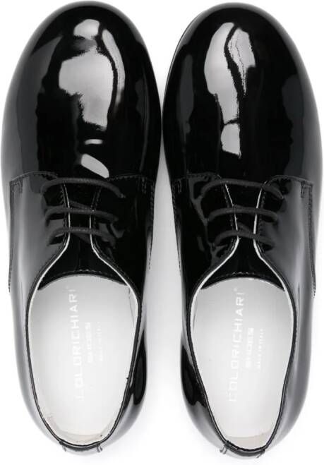 Colorichiari patent-leather brogue shoes Black