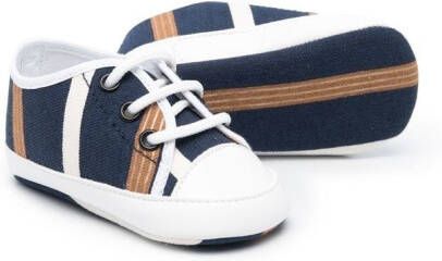 Colorichiari stripe-detail lace-top shoes Blue
