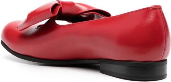 Comme Des Garçons Girl 25mm leather bow-detail ballerinas Red
