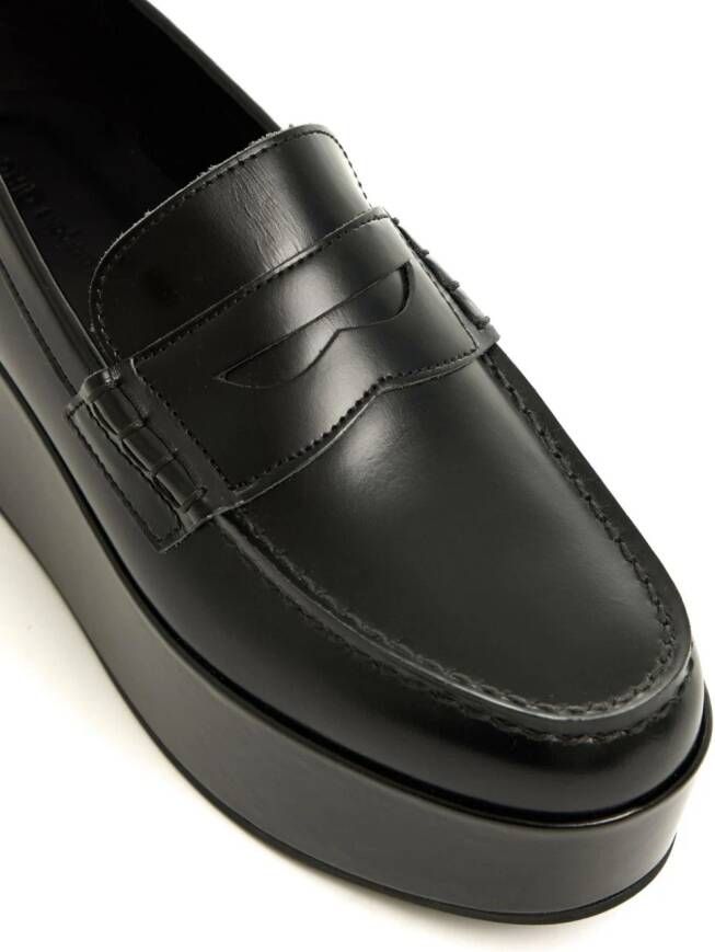 Comme Des Garçons Girl platform leather penny loafers Black