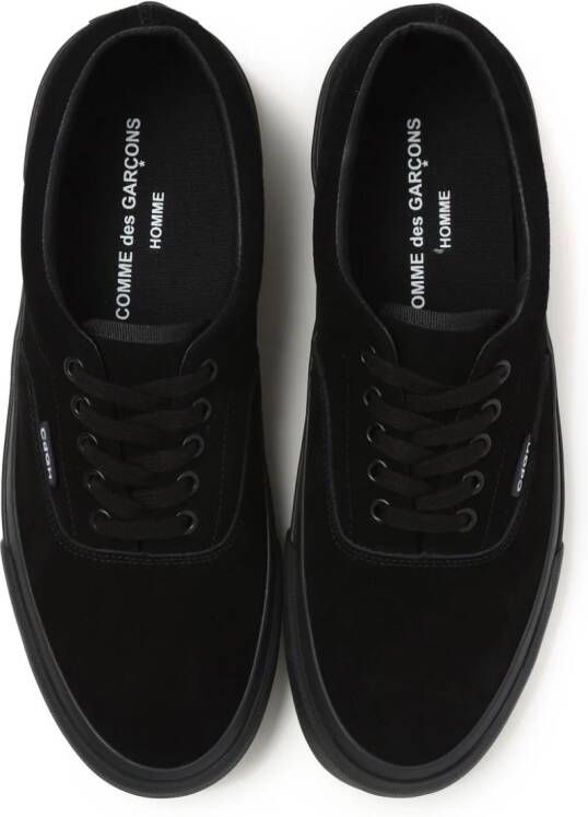 Comme des Garçons Homme logo-embossed suede sneakers Black