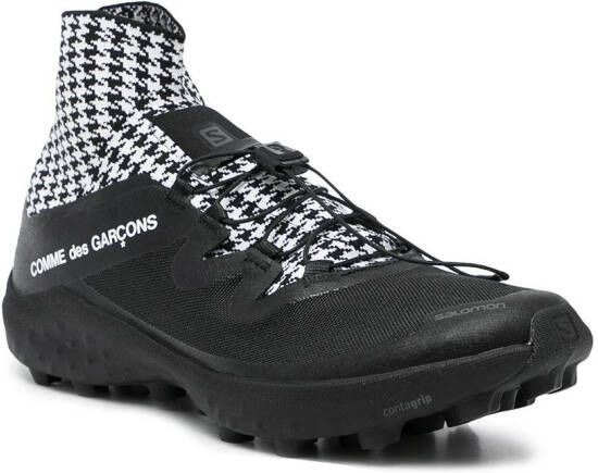 Comme Des Garçons houndstooth-print slip-on sneakers Black