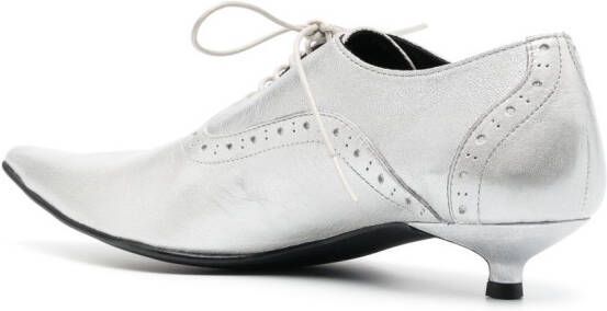Comme Des Garçons metallic-effect lace-up oxford shoes Silver