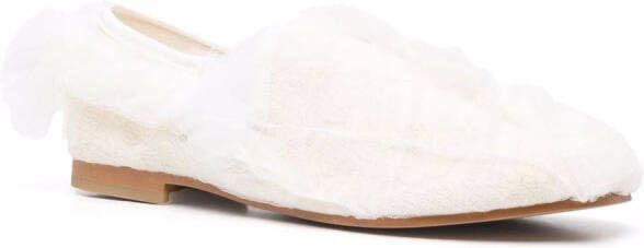 Comme Des Garçons tulle-trimmed loafers White