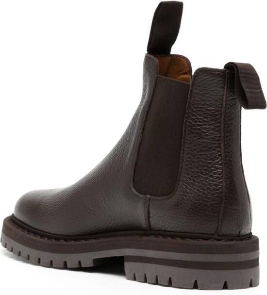 Common Projects Chelsea pebbled-leather ankle boots Brown