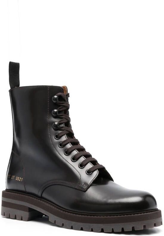 Common Projects Combat lace-up ankle boots Brown