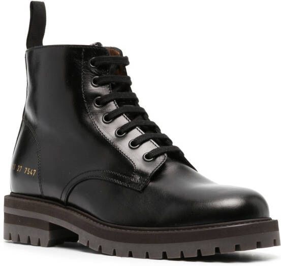 Common Projects Combat leather ankle boots Black