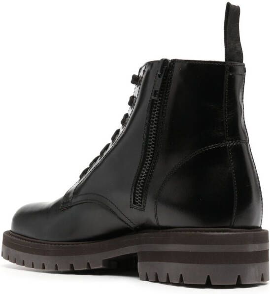 Common Projects Combat leather ankle boots Black