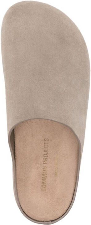 Common Projects embossed-logo leather slippers Neutrals