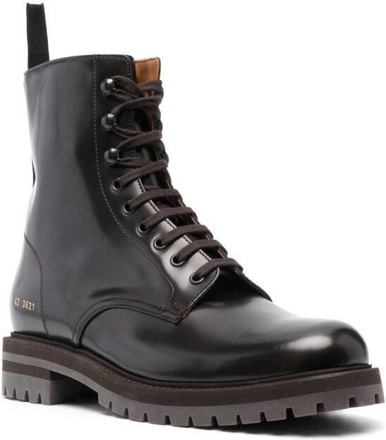 Common Projects lace-up fastening combat boots Brown