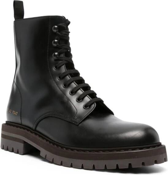Common Projects leather Combat boots Black